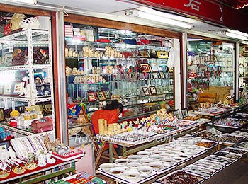 A full range of traditional Chinese art ware in a souvenir shop
